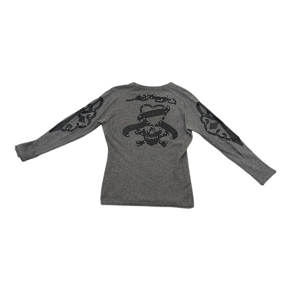 Ed Hardy Sweaters - Ed Hardy Gray Sweater Sz M Love Kills Slowly Cashmere Wool Womens